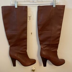 Dolce Vita size 10 brown knee high leather boots 👢 used, good condition